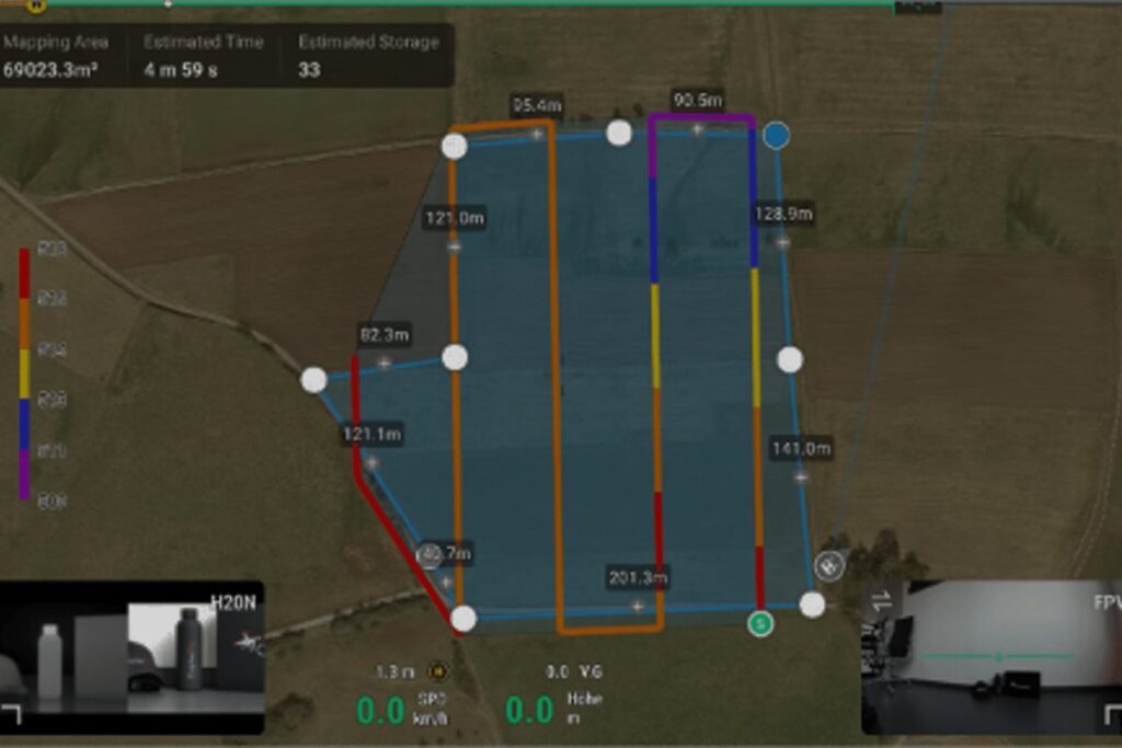 Automatisiertes Abfliegen von Flächen mit Missionsplanung