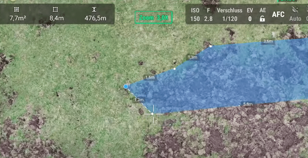 Wildschaden vermessen in der Wiese